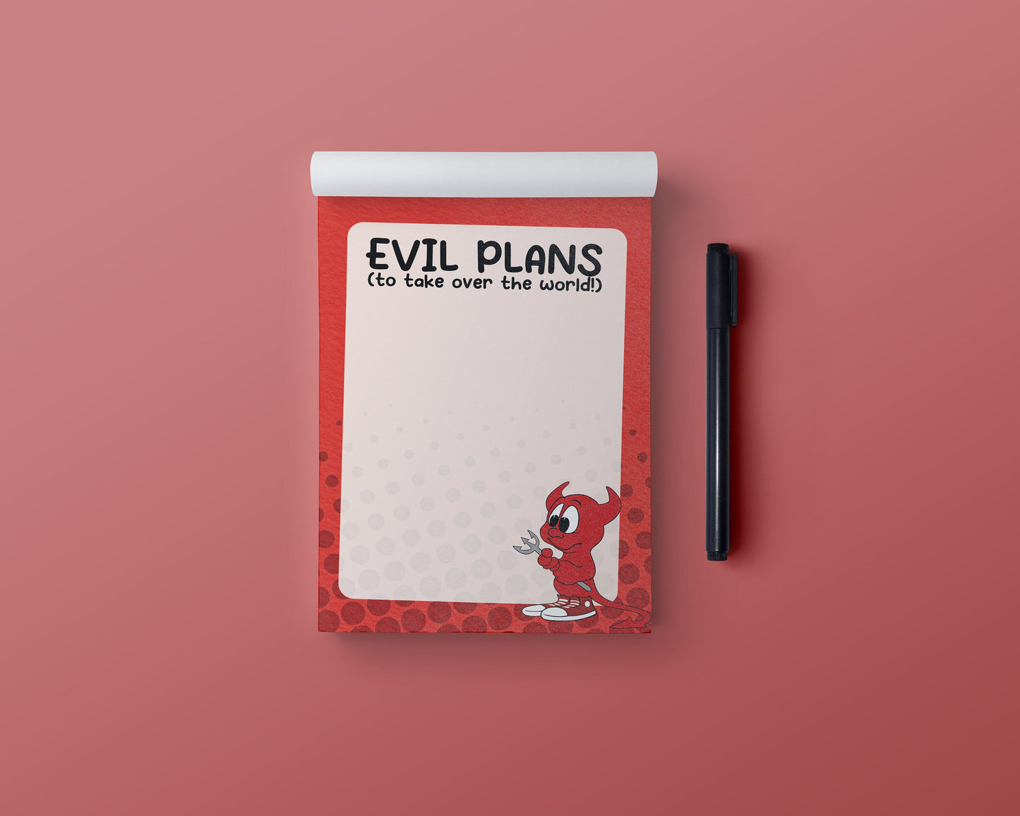 Evil Plans To Take Over The World Pad | A6 Notepad, Stocking Filler / Birthday Gift