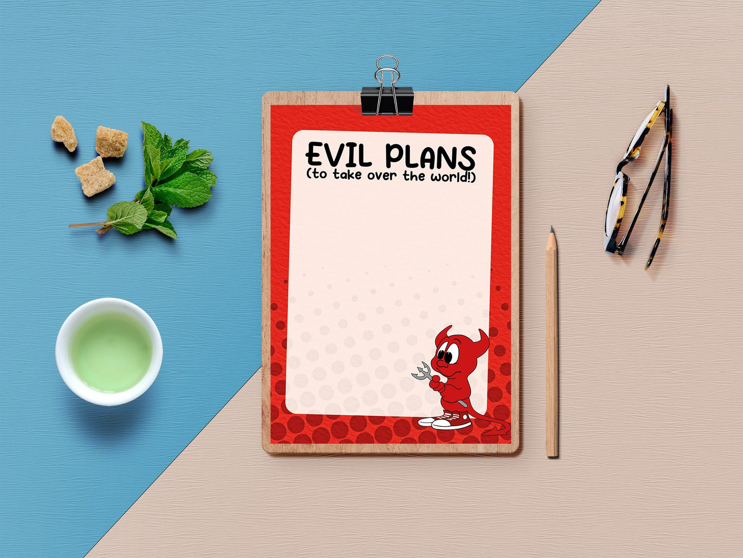 Evil Plans To Take Over The World Pad | A6 Notepad, Stocking Filler / Birthday Gift