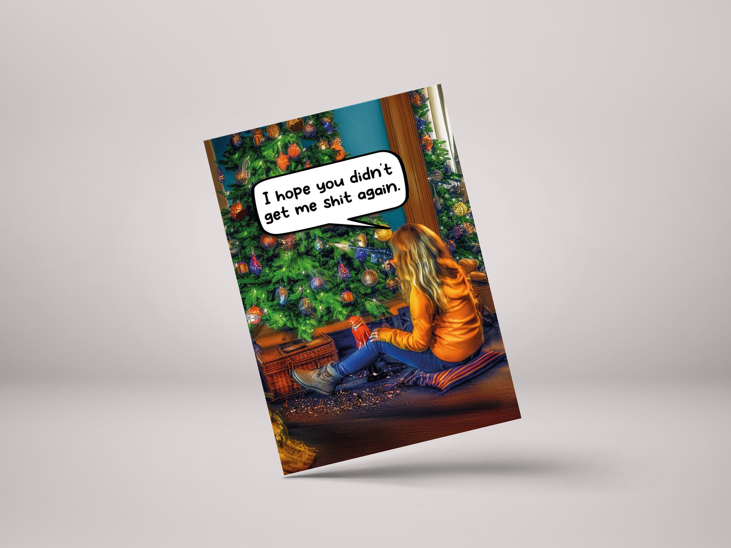 I Hope You Didn't Get Me Shit Again! - Funny Personalised Sibling Christmas Greeting Card - GCXM12