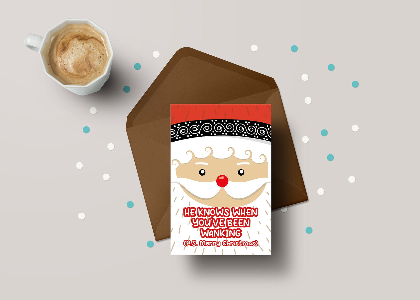 Santa Knows When You've Been Wanking! - Funny Personalised Christmas Greeting Card - GCXM8