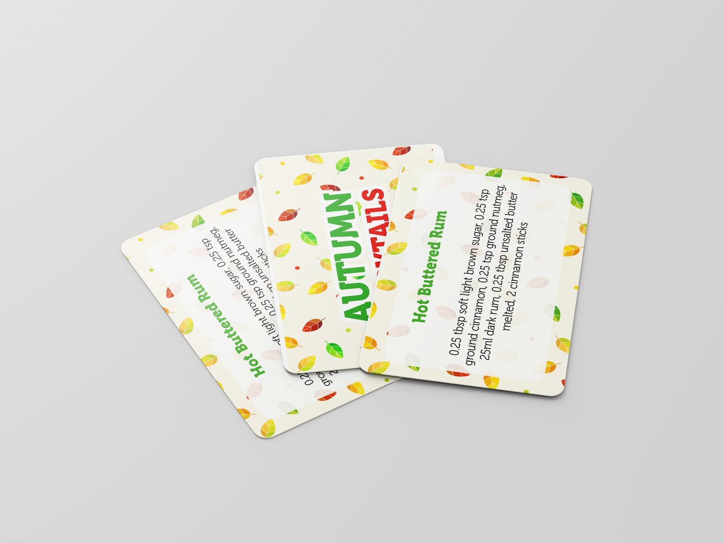 Autumn Cocktail Recipe Cards - Cocktail Making Card Pack with 52 Options - Date Night / Party