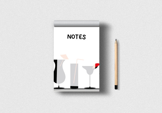 Cocktail Note Pad | A6 Notepad, Stocking Filler / Birthday Gift