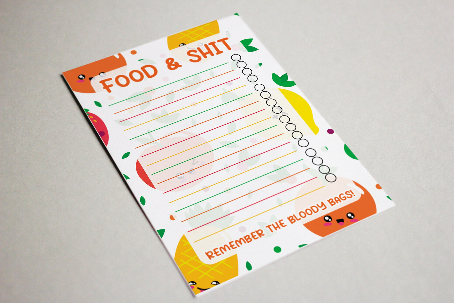 Food & Shit Pad | A6 Notepad, Stocking Filler / Birthday Gift