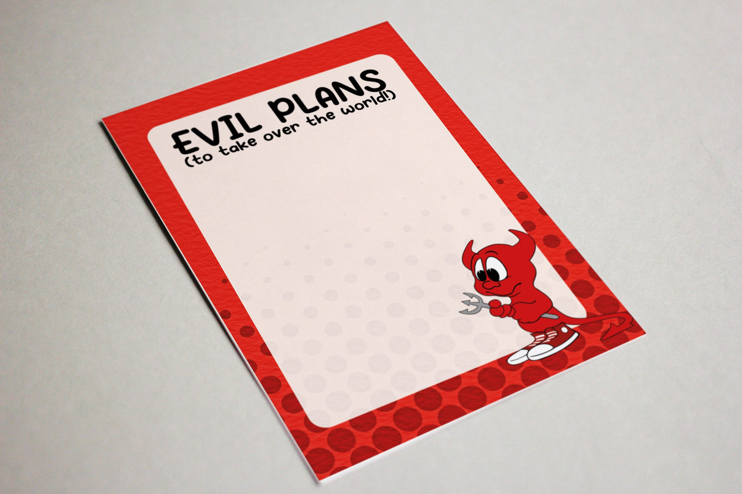 Evil Plans To Take Over The World Pad | A6 Notepad, Stocking Filler / Birthday Gift