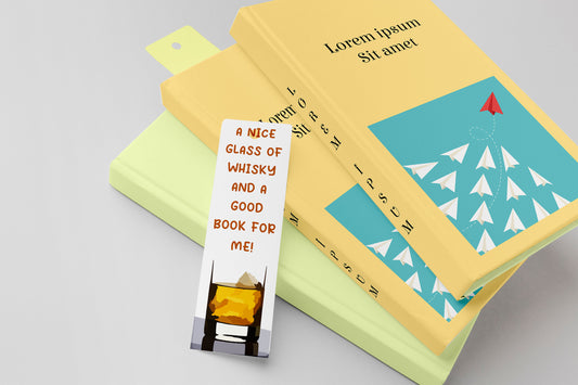 A Nice Glass of Whisky & A Good Book Bookmark - Stocking Filler / Present Gift