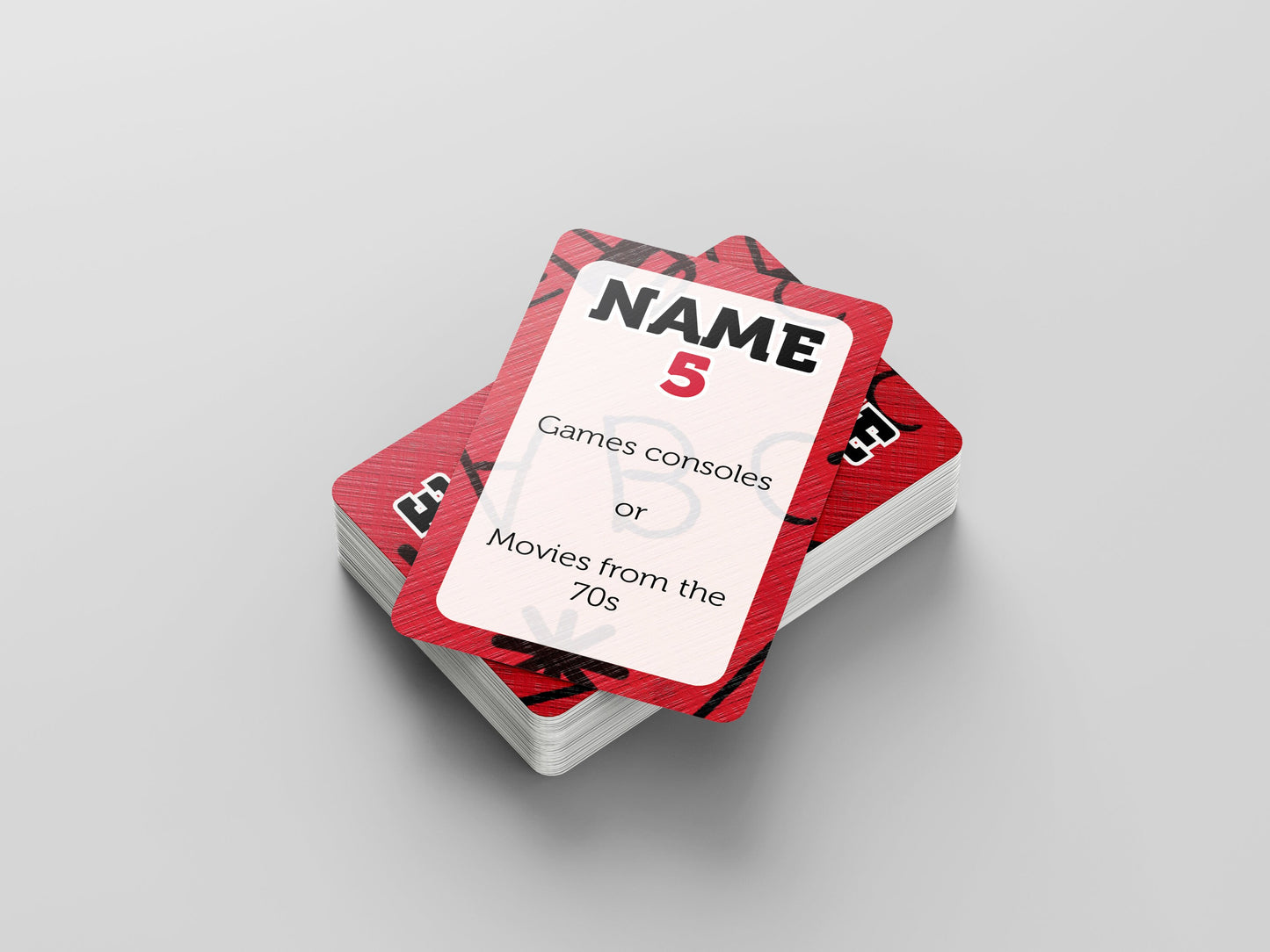 Name 5 Card Game - 52 Cards with 96 Playful Prompts (Family Game, Christmas Game and Holiday Games)