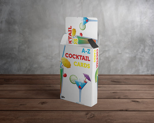 A-Z Cocktail Recipe Cards - Cocktail Making Card Pack with 52 Options - Date Night / Party