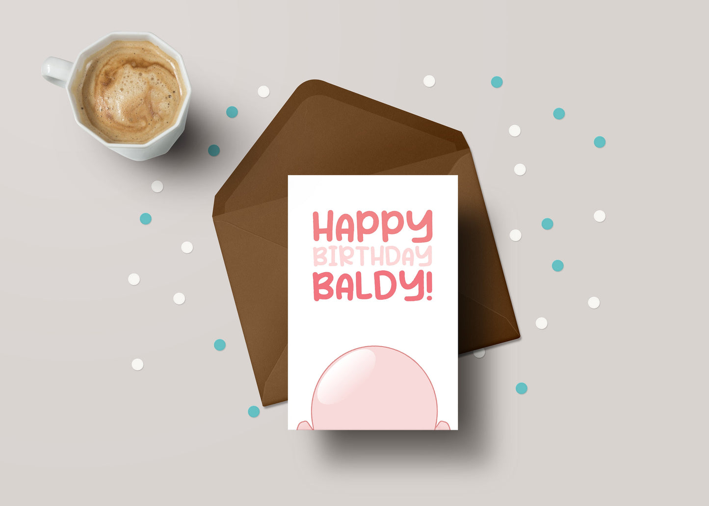 Happy Birthday Baldy! - Funny Rude Bald Birthday Greeting Card - GC21