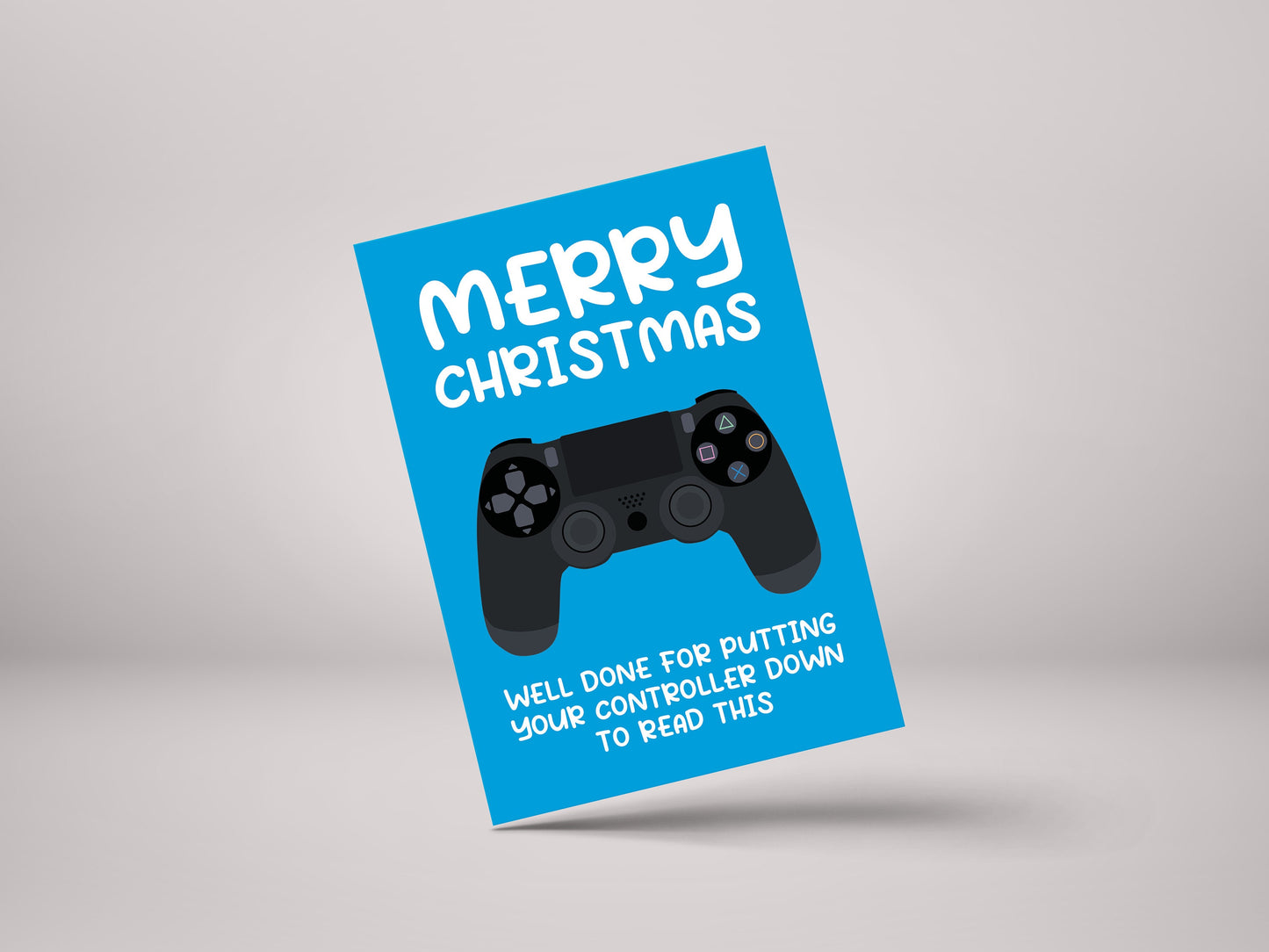 Merry Christmas Controller Down - PS4! - Funny Personalised Christmas Greeting Card - GCXM05