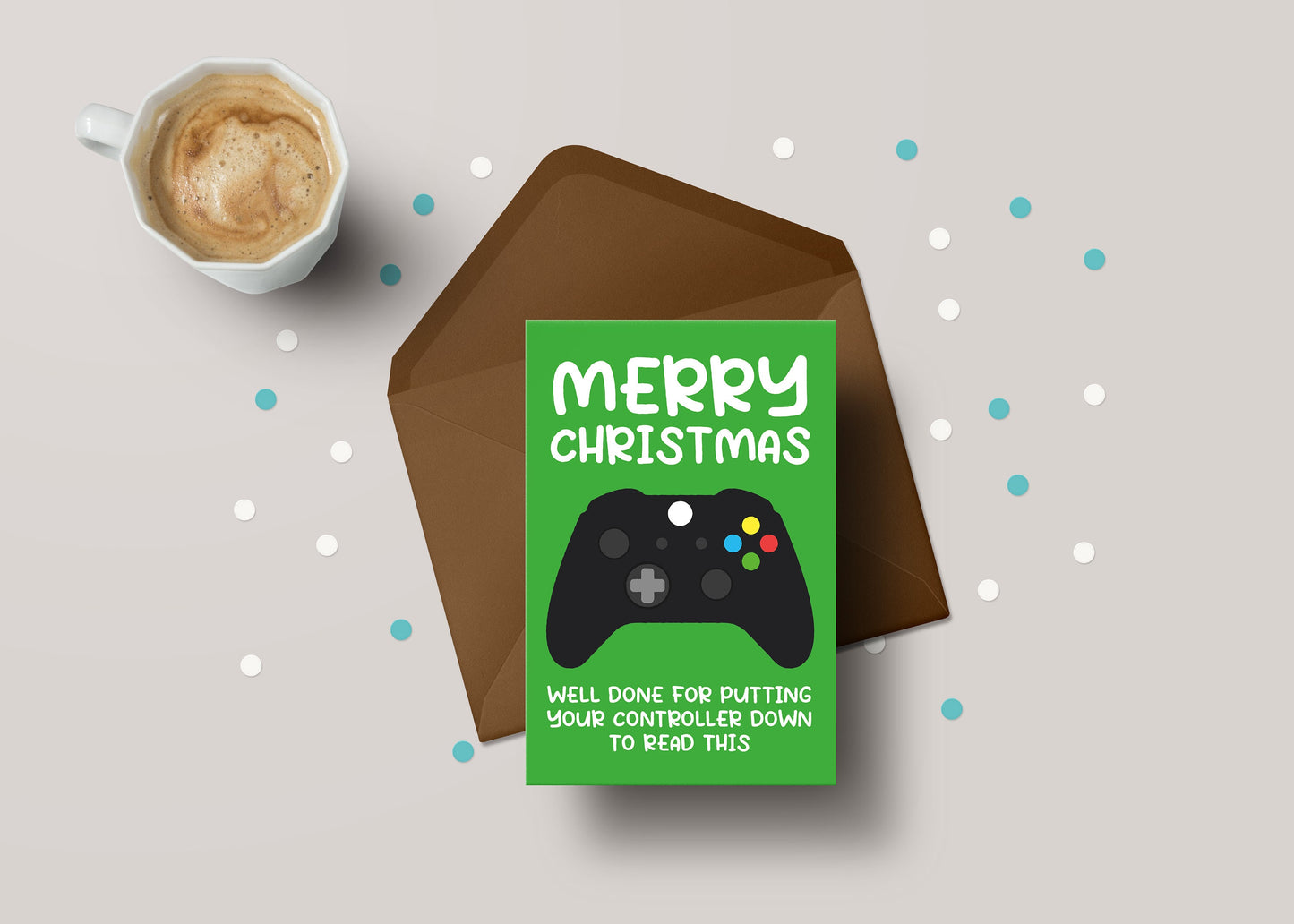 Merry Christmas Controller Down - Xbox! - Funny Personalised Christmas Greeting Card - GCXM07