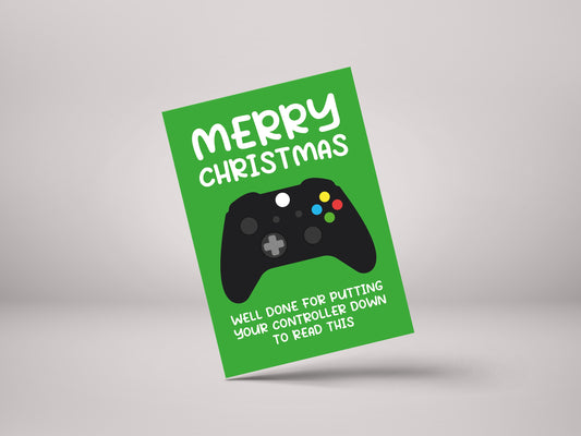 Merry Christmas Controller Down - Xbox! - Funny Personalised Christmas Greeting Card - GCXM07