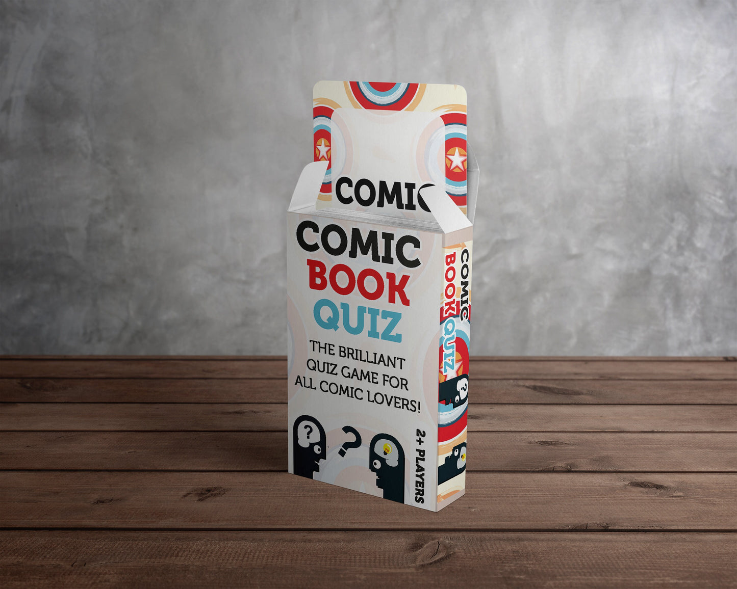 Comic Book Quiz Card Pack with 96 Questions + 4 blank to add your own! Stocking Filler / Birthday Present