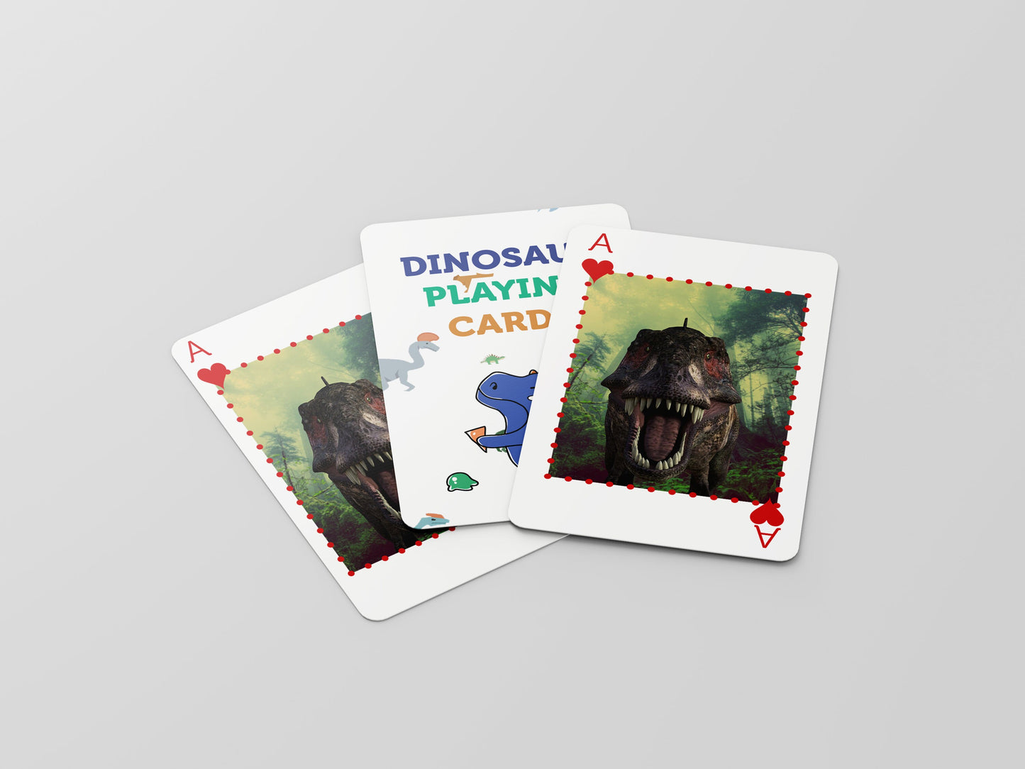 Modern Dinosaur Playing Cards - 52 Playing Cards - Card Pack, Stocking Filler / Birthday Present