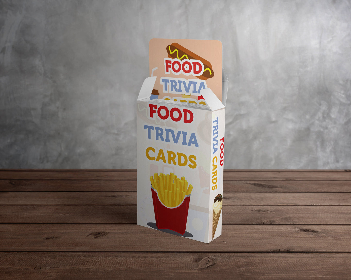 Food Trivia Quiz Card Pack with 48 Questions + 4 blank to add your own! Stocking Filler / Birthday Present