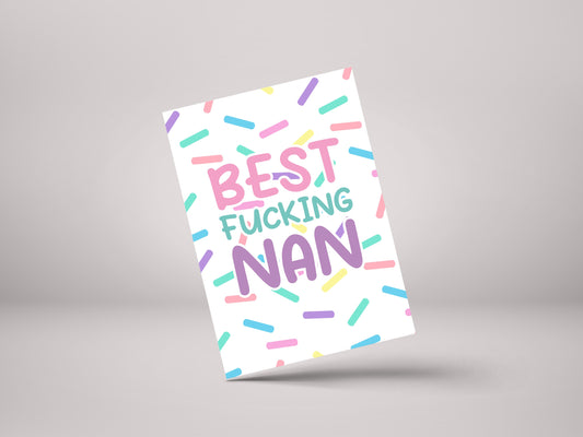 Best Fucking Nan – Funny Mothers Day / Nan Greeting Card – GC43