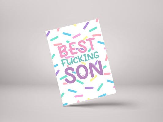 Best Fucking Son – Funny Son Birthday Day Greeting Card – GC66