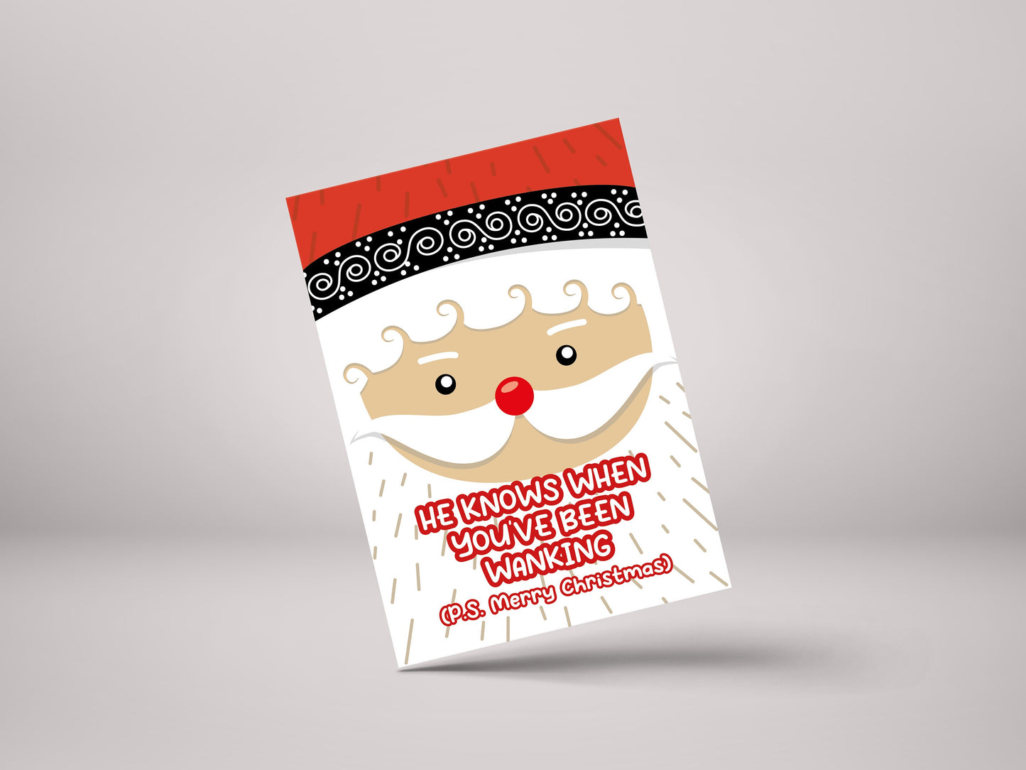 Santa Knows When You've Been Wanking! - Funny Personalised Christmas Greeting Card - GCXM8