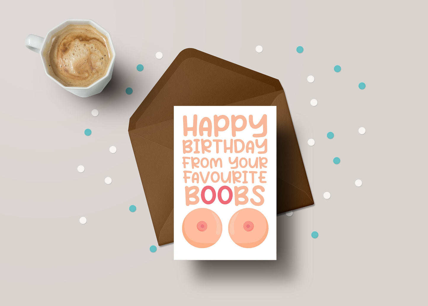 Happy Birthday From Your Favourite Boobs! - Funny Rude Boyfriend / Husband Birthday Greeting Card - GC52