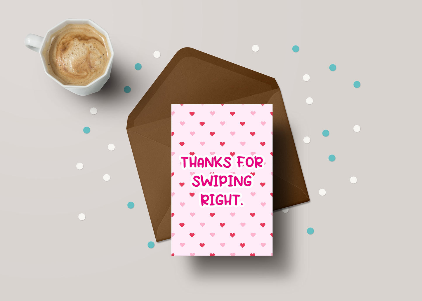 Thanks For Swiping Right! - Partner / Funny Tinder Valentines Greeting Card - GC102