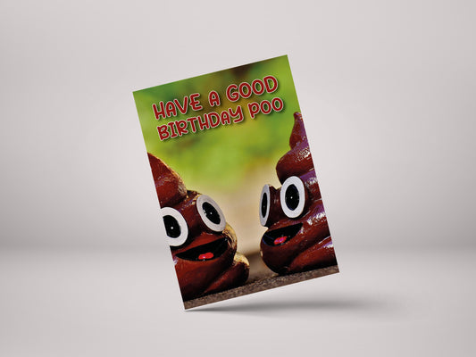 Have A Good Birthday Poo! - Funny Friend Poo Birthday Greeting Card - GC110