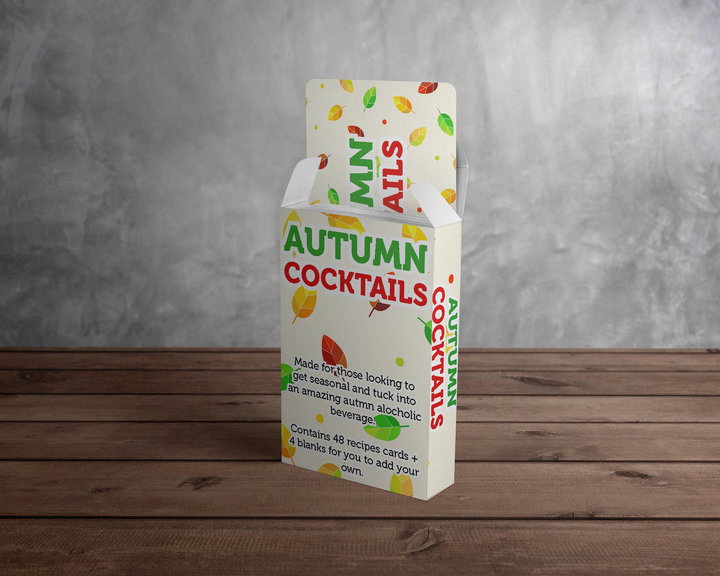 Autumn Cocktail Recipe Cards - Cocktail Making Card Pack with 52 Options - Date Night / Party