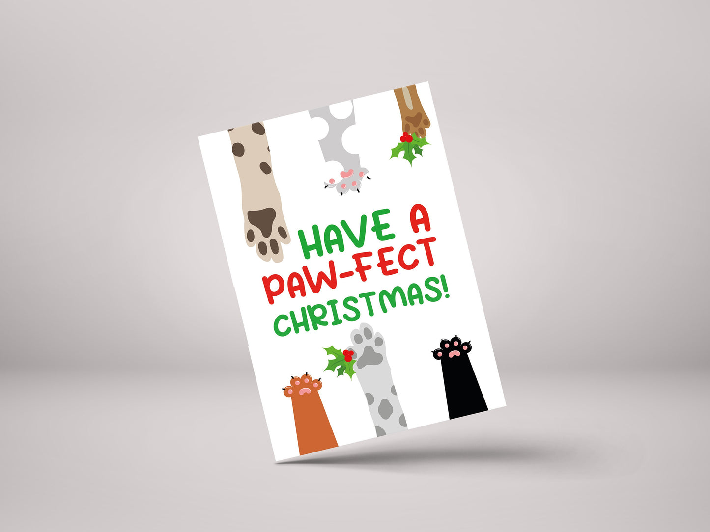 Have A Pawfect Christmas! - Funny Personalised Cat/Dog Christmas Greeting Card