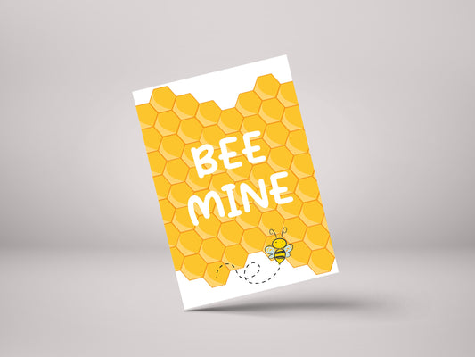 Bee Mine! - Husband Wife Valentine's Personalised Bee Greeting Card