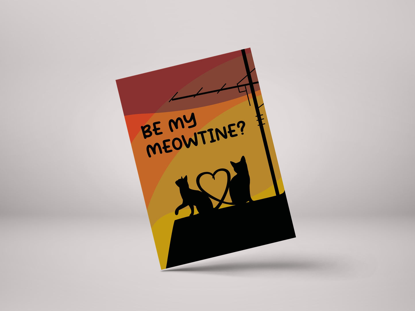 Be My Meowtine! - Husband Wife Cat Valentine's Greeting Card