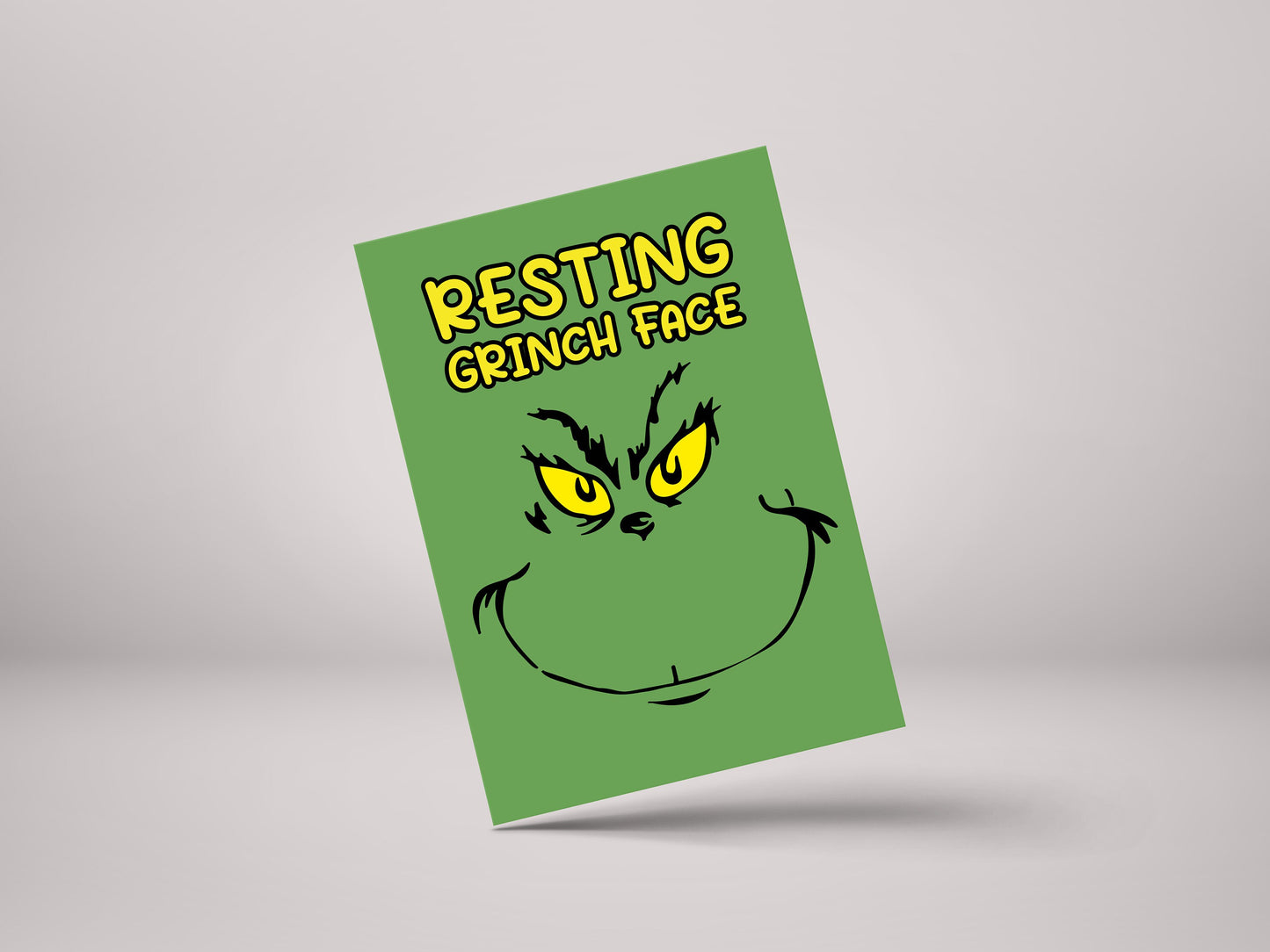 Resting Grinch Face! - Funny Personalised Christmas Greeting Card